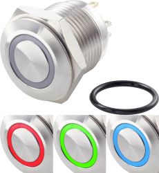 TRU COMPONENTS TC-7494616 Przycisk wandaloodporny TC-GQ16F-10E/42RGB/, 16 mm, 48 V/DC, 2 A, 1 szt.