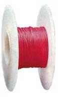 AWG30PTFE-30R Drut w izolacji teflonowej PTFE, średnica: 0.25 mm czerwony, rolka 30.5m (100ft)