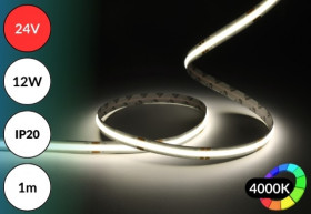 TASMA LED 24V COB 12W 480LED 4000K 10MM