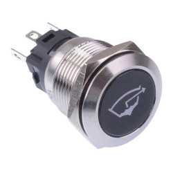 Bilge Pump' White LED Latching 19mm Vandal Push Button Switch SPDT 12V