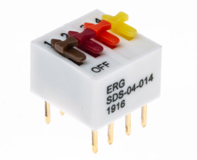 Przełącznik DIP 4-pozycyjny SPST THT 1 A przy 100 V