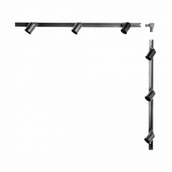 Zestaw szynowy jedno fazowy, kształt L czarny z 6 reflektorkami na GU10 – 3016 Zuma Line