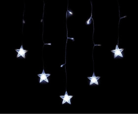 Kurtynka 14L LED biały z dekoracją na baterie 1m dekoracji 10-602