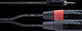 EY 1,5 WMM Y-adapter cable, 2x 3-pin XLR connectors > 3.5-mm mono-jack, 1.5