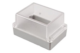 Obudowa ogólnego użytku Poliwęglan szerokość zew. 85 mm długość zew. 125 mm wys. zew. 70 mm Hammond IP65 Jasnoszary