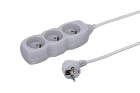 Przedłużacz 3-gniazdowy, 1,5m szary, 3x1,0mm OWY / 24226
