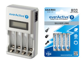 ładowarka everActive NC-450 + 4 x R03/AAA everActive 800