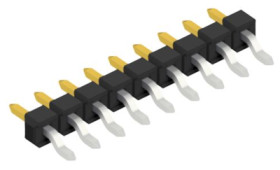 Pin header, 9 pole, pitch 2.54 mm, straight, black, 10080358