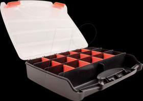 18418 Assortment box with 17 compartments, 320 x 255 x 60 mm, orange/b