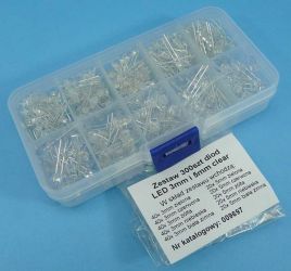 ZESTAW DIÓD LED 3/5mm CLEAR 300szt 5-KOL
