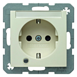 Gniazdo SCHUKO z lamką kontrolną i polem opisowym kremowy połysk S.1 41108982