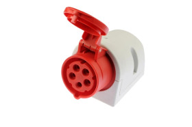 Gniazdo stałe 16A 5P 400V czerwone IP44 115-6