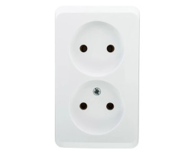 Prima Gniazdo podwójne b/u 16A IP20 białe GWN-220P WDE001040