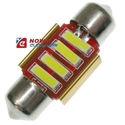 DIODA LED C5W 31mm 4xSMD (9-16V) żarówka biała 12V
