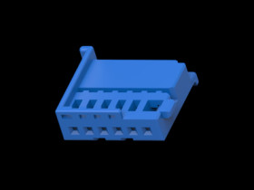 Socket, unequipped, 6 pole, straight, 1 row, blue, 1-969489-4