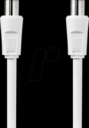 CSGL40000WT20 Coaxial cable, IEC connector &lt;&gt; IEC port, 2.00 m, round, white