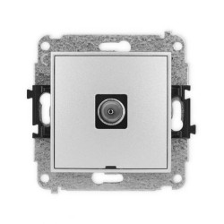 ICON Mechanizm gniazda antenowego pojedynczego TV, bez pola opisowego srebrny metalik 7IGTVBO-1