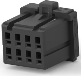 Socket header, 8 pole, pitch 2.5 mm, straight, black, 2-1827864-4