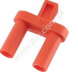 2019-S-RT Mostek izolowany, raster 19mm, 2x wtyk izolowany 4mm, czerwony, ELECTRO-PJP, 2019-S-R
