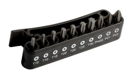 Zestaw końcówek do wkrętaka Phillips, Pozidriv, Torx l. elementów: 10 rozmiar: 1/4 cala Zestaw końcówek Bahco