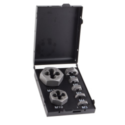 Zestaw narzynek sześciokątnych, gwint: M3 do M12, HSS