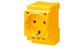 Gniazdo Modułowe 2P+Z 16A 230V Schuko Na Szynę Żółte 5Te6810