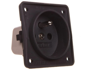 Berker Integro Gniazdo pojedyncze z/u z podwyższona ochroną styków 16A IP20 antracytowe 961952505