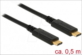83042 Delock cable USB 3.1 Gen 2 C male > C male 3A 0.5 m