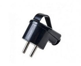 Wtyczka kątowa czarna z uchem