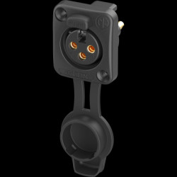XLR panel socket, 3 pole, gold-plated, NC3FDXX-TOP