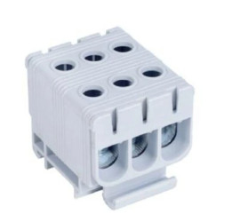 Blok rozdzielczy ‑ odgałęźny 3 ‑ polowy 2,5-50mm2 szary montaż płaski FJ-E50/3 1000057