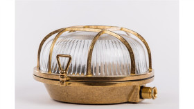 Oprawa Mosiężna Okrąg 14 Z 2 Nakrętkami Typu Motylek, E27, 60W, Klosz...