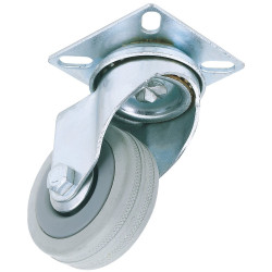Draper 50mm Dia. Swivel Plate Fixing Rubber Castor - S.w.l 50kg