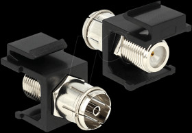 86352 Keystone module IEC socket &gt; F socket, black