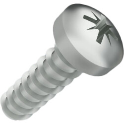 Self-tapping screw, PZ cross slot, Ø 4.4 mm, 8 mm, steel, galvanized, 001.93.231