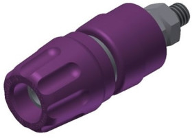 Pole terminal, 4 mm, purple, 30 VAC/60 VDC, 35 A, M4 threaded bolt, nickel-plated, 930103109