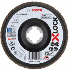 Bosch 2608621769 X-LOCK Flap Disc 125mm Metal Zirconium X-LOCK System