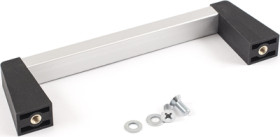 Handle, straight, PA/aluminum, (L x W x H) 146 x 14 x 42 mm, black, 1427TBC