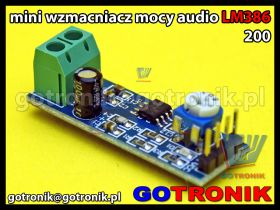 Moduł wzmacniacza mocy audio LM386 wzmocnienie napięciowe 200