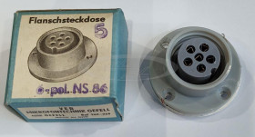 NS86 gniazdo 6-pinowe żeńskie na panel VEB MIKROFONTECHNIK GEFELL RFT