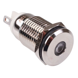 Yellow Vandal Resistant 12mm Metal LED Indicator IP65