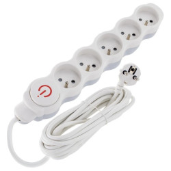 Przedłużacz prądowy 5m 5xGN (2P+Z) 3x1,00mm2 z wyłącznikiem