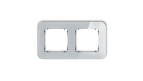 Icon Ramka Uniwersalna Podwójna Zaokrąglona - Efekt Szkła (Ramka: Szara Spód:...