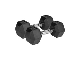 Hantle żeliwne gumowane HEX 2x10 kg REBEL ACTIVE