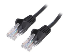 U/UTP5-CCA-300BK Patch cord U/UTP 5e linka CCA PVC czarny 30m 27AWG