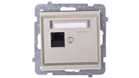 Sonata Gniazdo Komputerowe Pojedyncze Rj45 Kat.5E Szampański Złoty Krone...