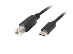 KABEL USB-C(M)-USB-B(M) 2.0 1.8M CZARNY LANBERG