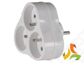 Rozgałęźnik potrójny płaski "złodziejka" z uziemieniem 230V P0026 EMOS