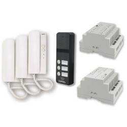 Zestaw domofonowy AS-103A Zamel dla 3 lok. 2-przew.