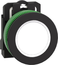 Signal light, 230 VAC, illuminable, waistband round, white, front ring dark gray, mounting Ø 30.5 mm, XB5FVM1
